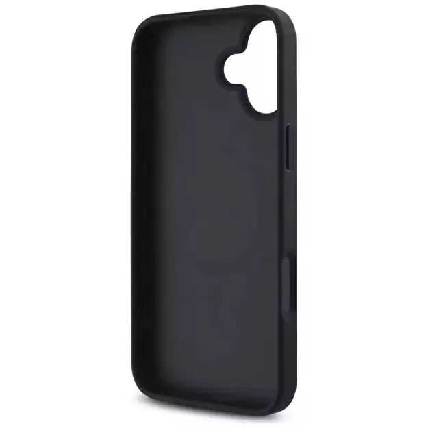 Guess Grained Hot Stamp Peony Triangle Logo MagSafe Case for iPhone 16 - Black 5