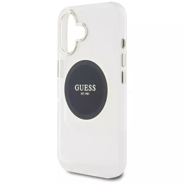 Guess IML Metal Colored Circle Classic Logo MagSafe case for iPhone 16 - black 5