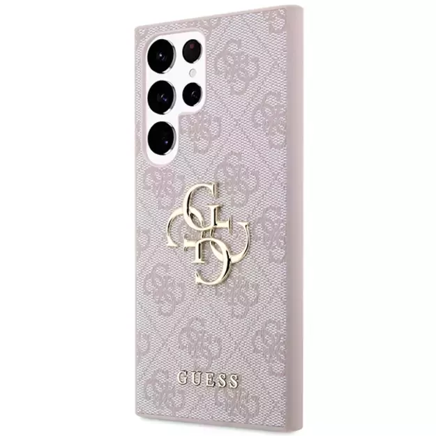 Guess GUHCS23L4GMGPI S23 Ultra S918 pink/pink hardcase 4G Big Metal Logo 1