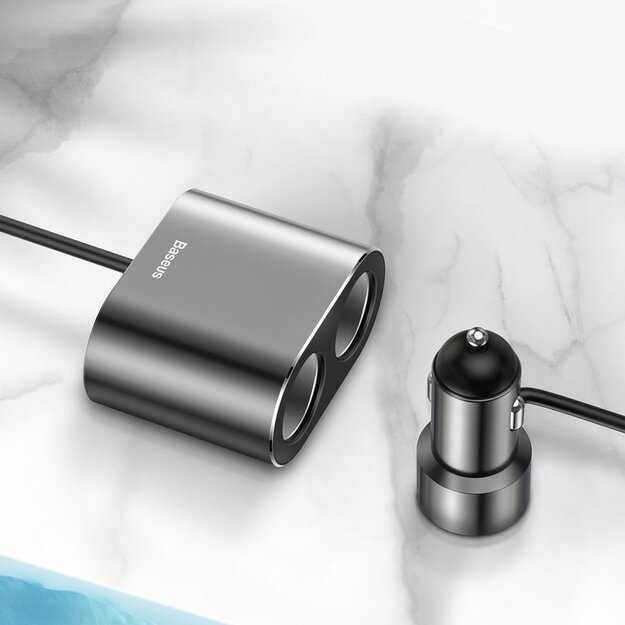 Baseus CRDYQ-01 splitter 2x cigarette lighter socket 80W 2x USB-A 3.1A - black 8