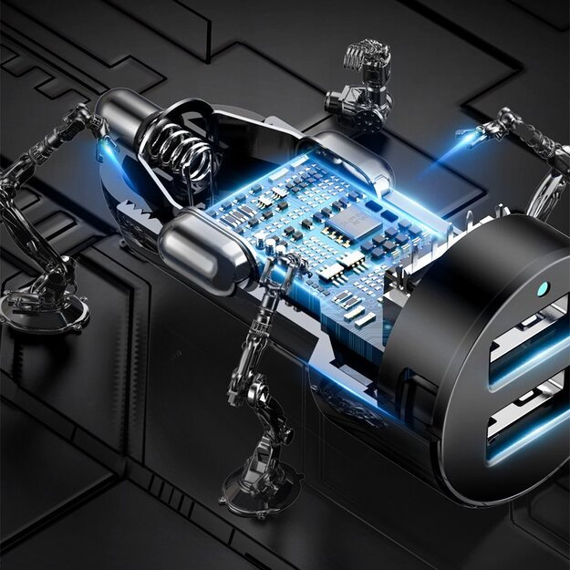 Baseus CRDYQ-01 splitter 2x cigarette lighter socket 80W 2x USB-A 3.1A - black 14