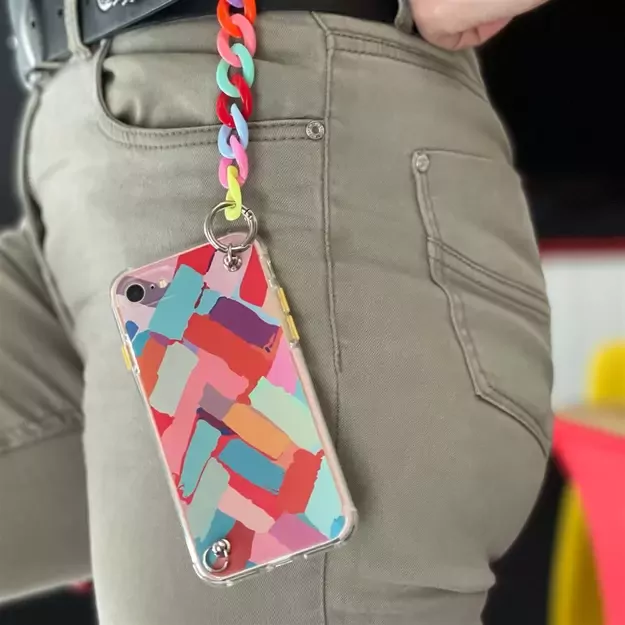 Color Chain Case gel flexible elastic case cover with a chain pendant for Samsung Galaxy A12 multicolour  (1) 4