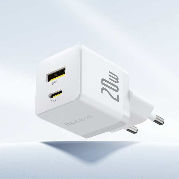 Baseus Palm 20W USB-C USB-A Wall Charger - White 4
