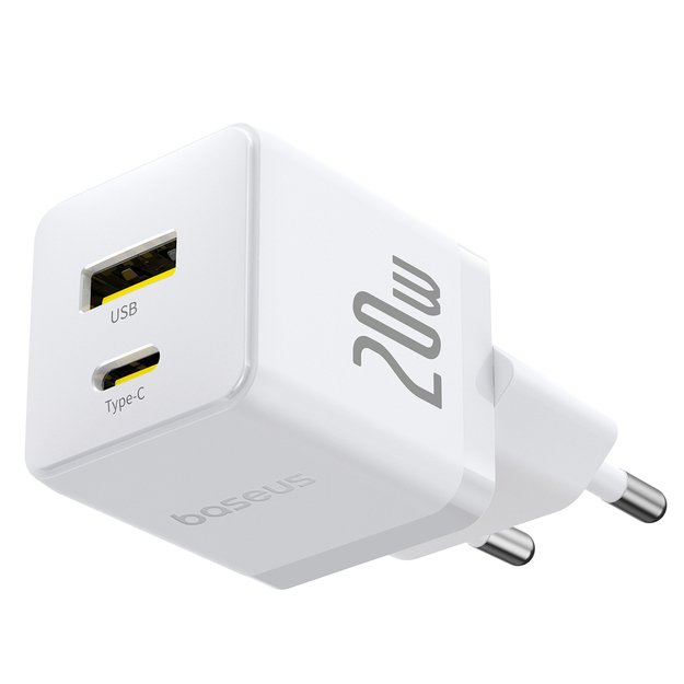 Baseus Palm 20W USB-C USB-A Wall Charger - White 1
