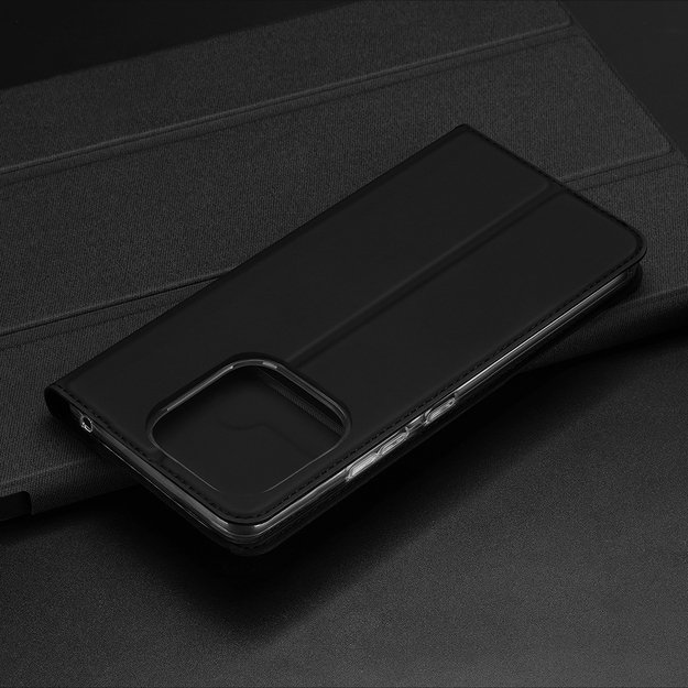 Dux Ducis Skin Pro Case For Xiaomi Redmi 11A / Poco C55 / Redmi 12C Flip Cover Card Wallet Stand Black 3
