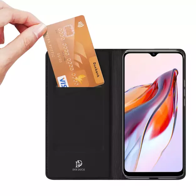 Dux Ducis Skin Pro Case For Xiaomi Redmi 11A / Poco C55 / Redmi 12C Flip Cover Card Wallet Stand Black 20