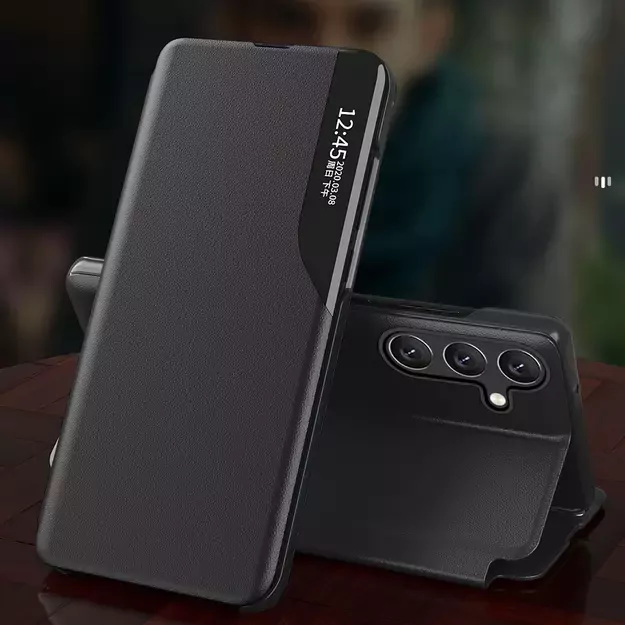 Eco Leather View Case for Xiaomi Redmi Note 12 Pro+ with flip stand black 21