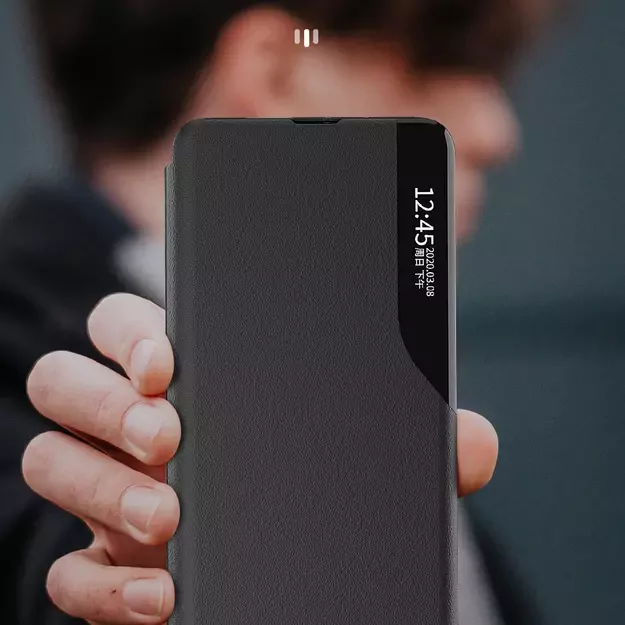 Eco Leather View Case for Xiaomi Redmi Note 12 Pro+ with flip stand black 26