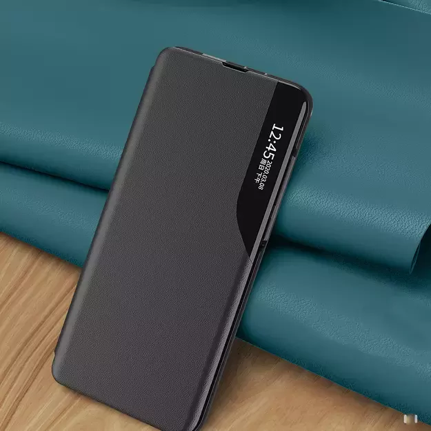 Eco Leather View Case for Xiaomi Redmi Note 12 Pro+ with flip stand black 24