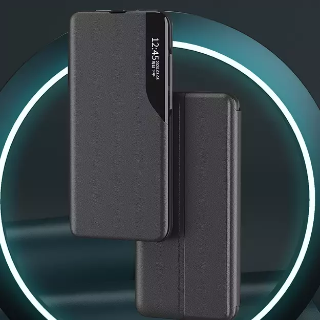 Eco Leather View Case for Xiaomi Redmi Note 12 Pro+ with flip stand black 20