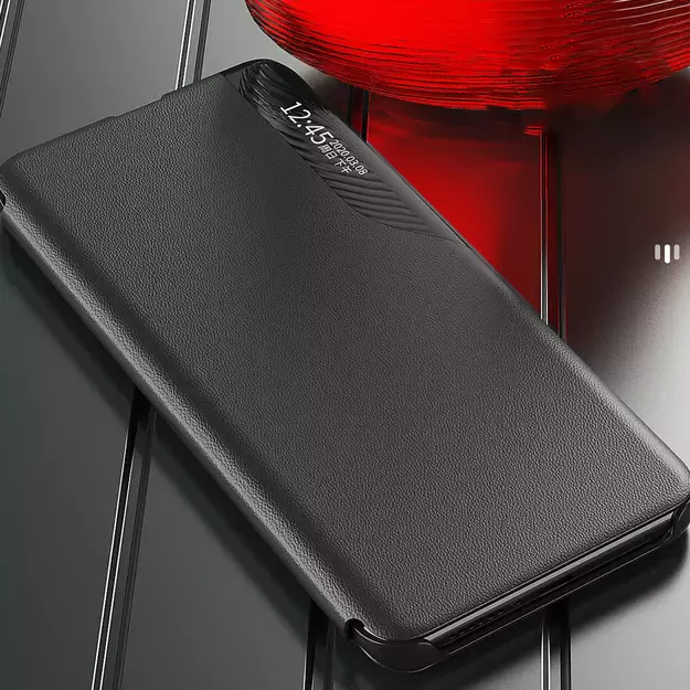 Eco Leather View Case for Xiaomi Redmi Note 12 Pro+ with flip stand black 22