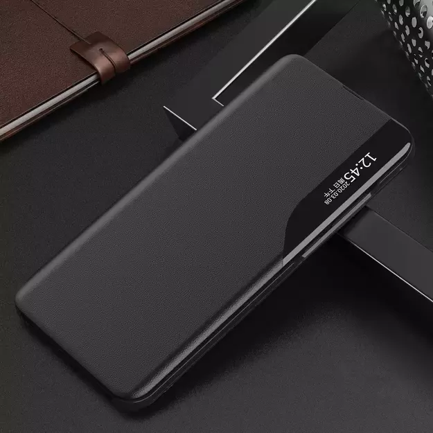 Eco Leather View Case for Xiaomi Redmi Note 12 Pro+ with flip stand black 27
