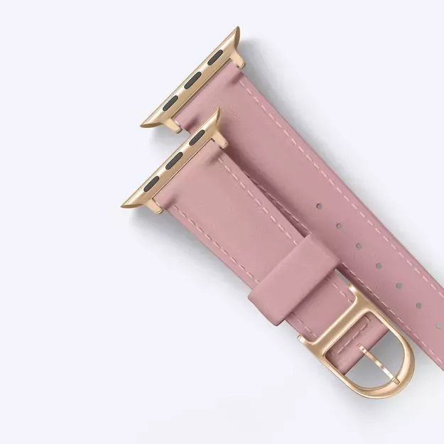 AmazingThing Class Band Leather Strap for Apple Watch 45 / 46 / 49 mm - Pink 15