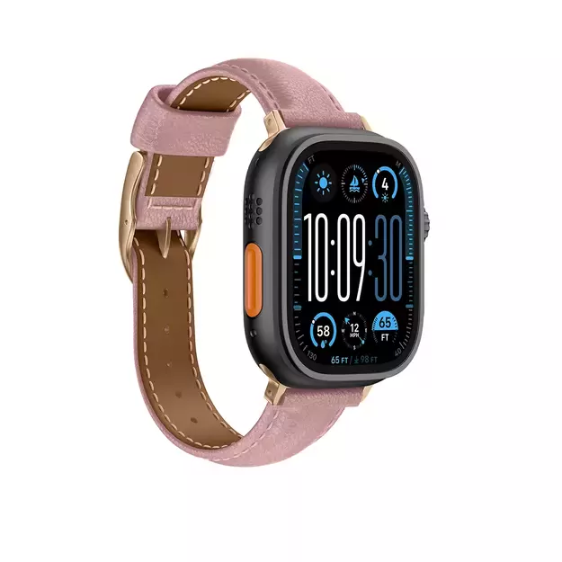 AmazingThing Class Band Leather Strap for Apple Watch 45 / 46 / 49 mm - Pink 10