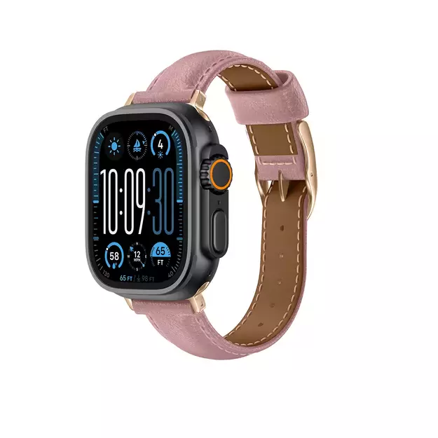 AmazingThing Class Band Leather Strap for Apple Watch 45 / 46 / 49 mm - Pink 11