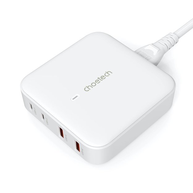 Choetech PD8008 100W GaN fast charger 2x USB-A / 2x USB-C - white 17