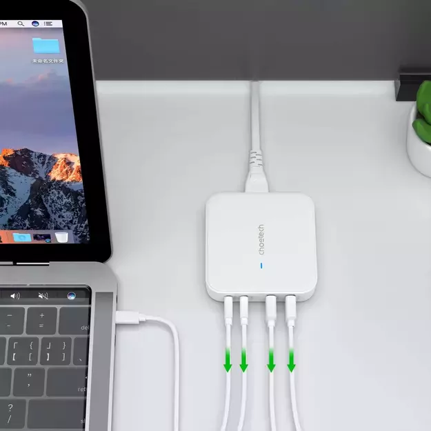 Choetech PD8008 100W GaN fast charger 2x USB-A / 2x USB-C - white 4