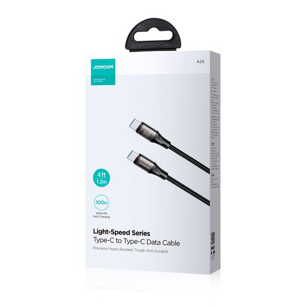 Joyroom Light-Speed ​​Series S-A25 USB-C / USB-C cable 100W 1.2m - black 4