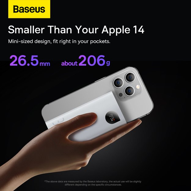 Baseus Adaman2 power bank with digital display 2x USB-A / 1x USB-C 10000mAh 30W - white 9