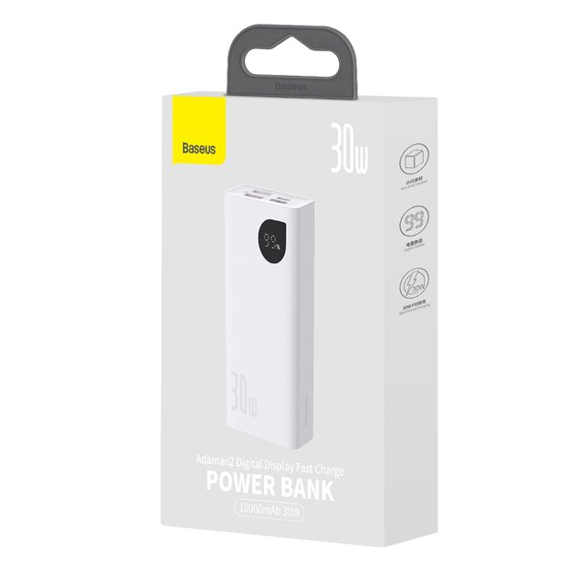 Baseus Adaman2 power bank with digital display 2x USB-A / 1x USB-C 10000mAh 30W - white 4