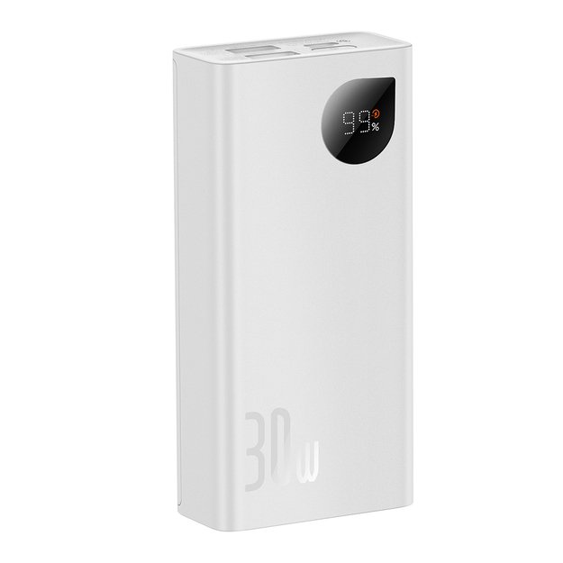 Baseus Adaman2 power bank with digital display 2x USB-A / 1x USB-C 10000mAh 30W - white 8