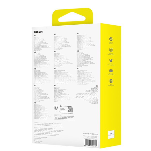 Baseus Qpow Pro+ 10000mAh 22.5W Power Bank with Built-in USB-C Cable and Display - Purple 7