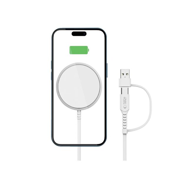 Tech-Protect QI15W-A44 Magnetic Wireless Charger with MagSafe - White 1