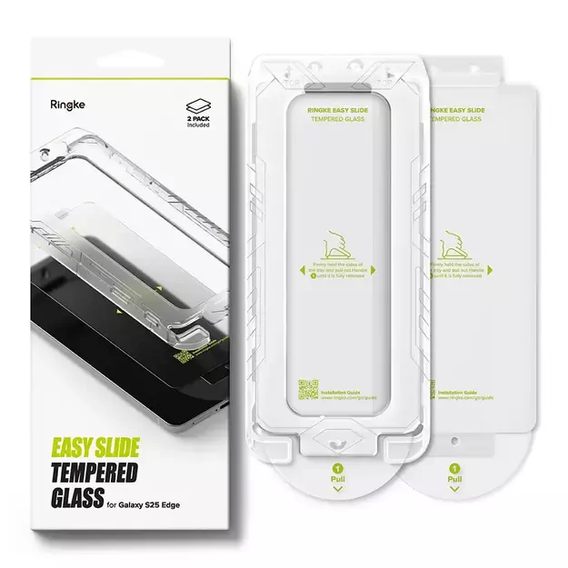 Ringke Easy Slide 2-pack tempered glass for Samsung Galaxy S25 Edge - transparent 6