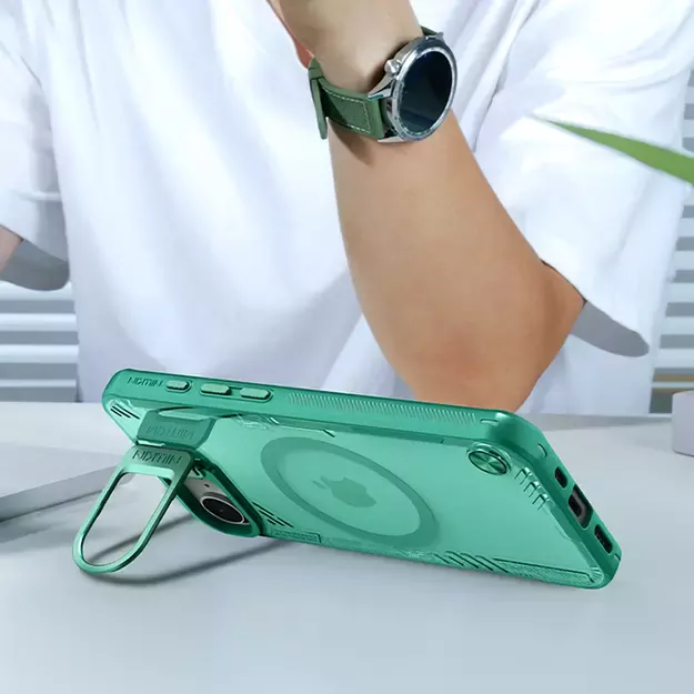 Nillkin Iceblade Prop Magnetic Case with Stand for iPhone 16e - Green 11