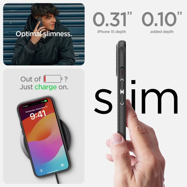 Spigen Mag Armor MagSafe iPhone 15 Case - Matte Black 11