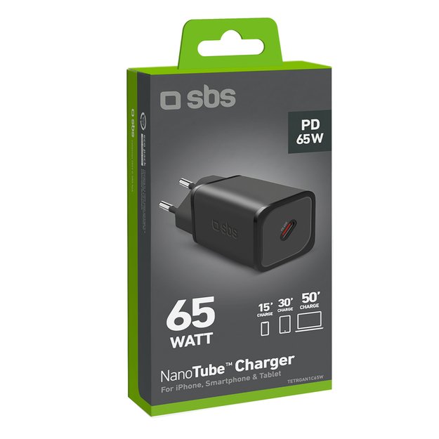 SBS TETRGAN1C65W 65W GaN Power Delivery Charger - Black 1