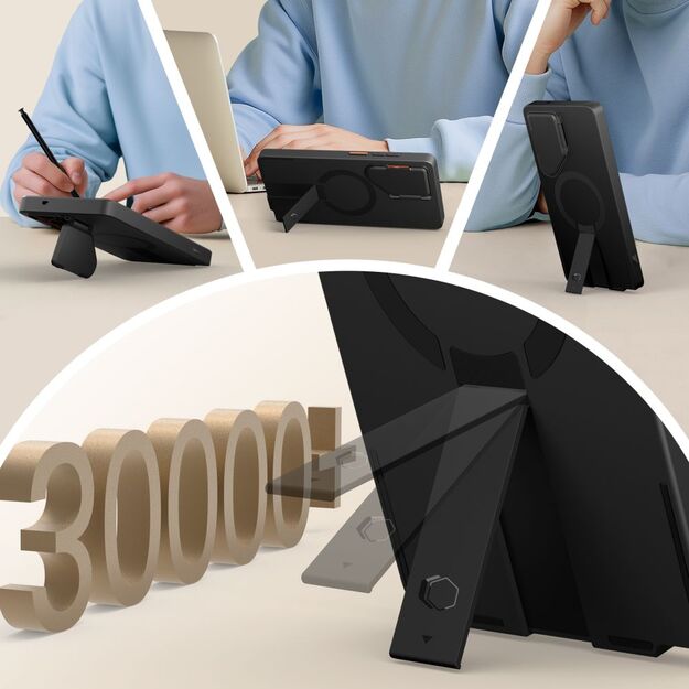 Tech-Protect Kevlar Aura MagSafe Case for Samsung Galaxy S25 Ultra - Black/Orange 4