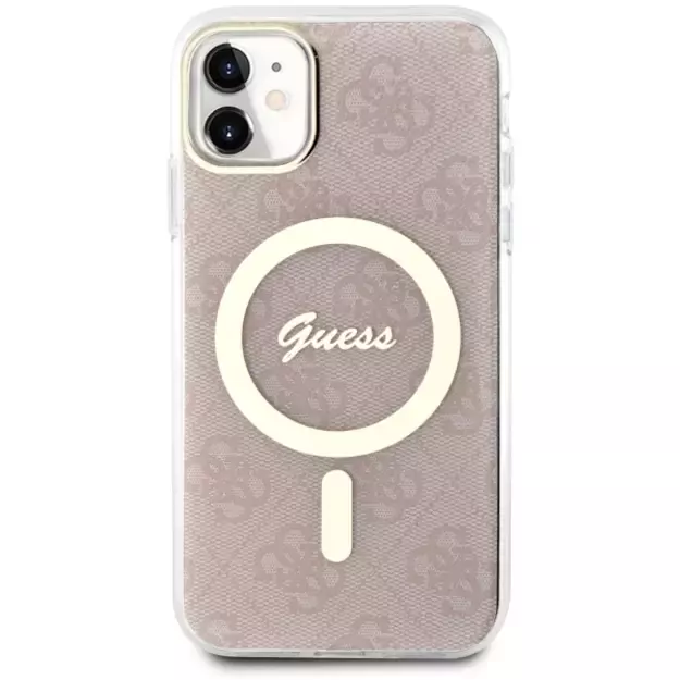 Guess GUHMN61H4STP iPhone 11 6.1  pink/pink hardcase 4G MagSafe 2