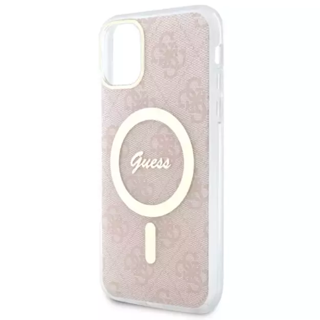 Guess GUHMN61H4STP iPhone 11 6.1  pink/pink hardcase 4G MagSafe 5