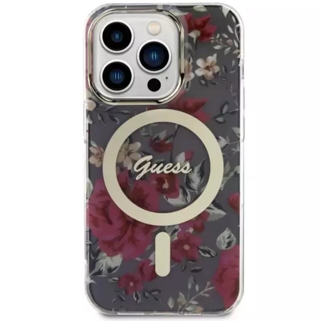 Guess GUHMP14LHCFWSA iPhone 14 Pro 6.1  green/khaki hardcase Flower MagSafe 10