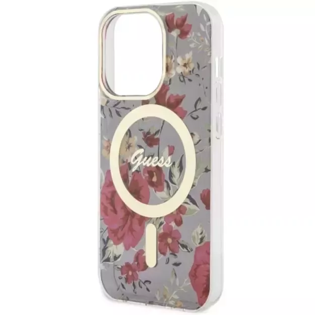 Guess GUHMP14LHCFWSA iPhone 14 Pro 6.1  green/khaki hardcase Flower MagSafe 12