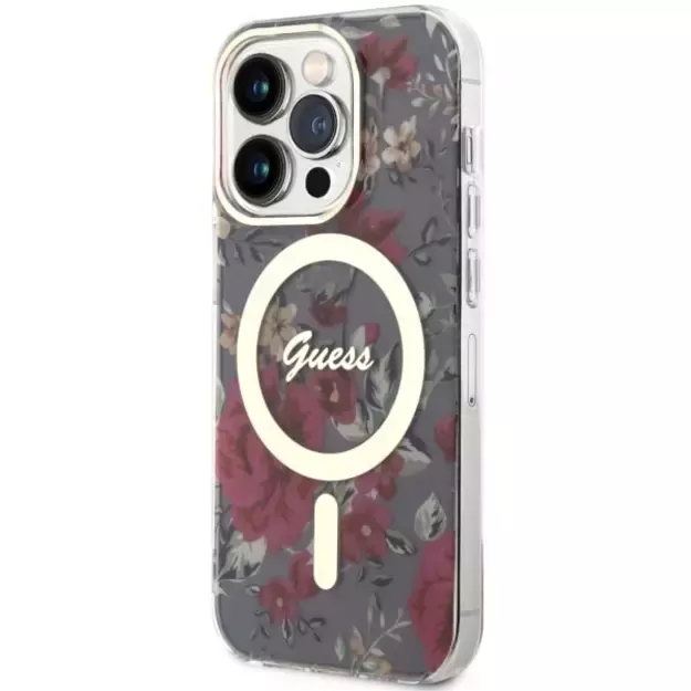 Guess GUHMP14LHCFWSA iPhone 14 Pro 6.1  green/khaki hardcase Flower MagSafe 9