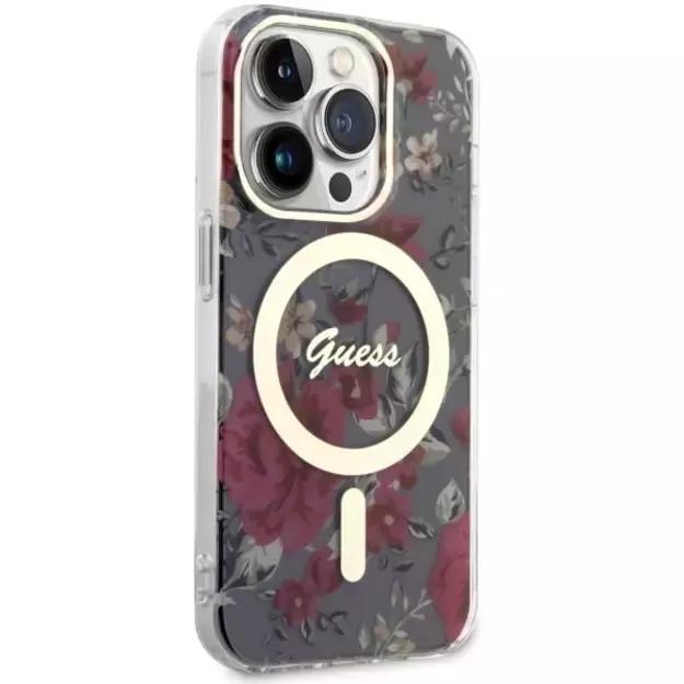 Guess GUHMP14LHCFWSA iPhone 14 Pro 6.1  green/khaki hardcase Flower MagSafe 8
