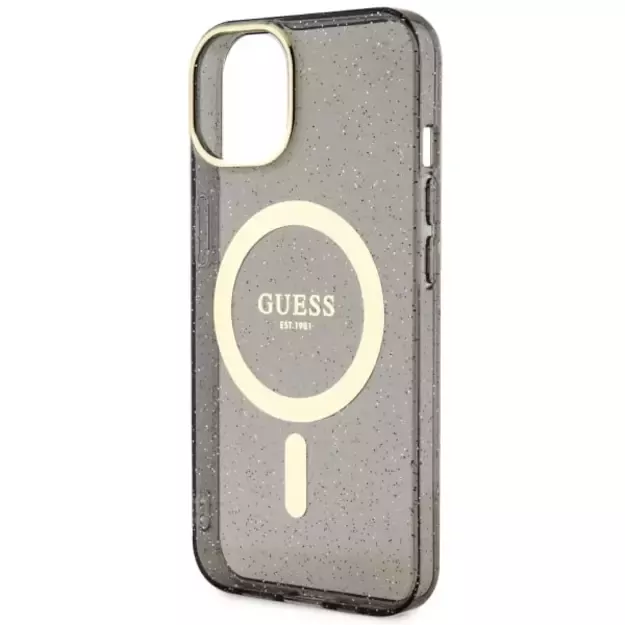 Guess GUHMP14MHCMCGK iPhone 14 Plus 6.7  black/black hardcase Glitter Gold MagSafe 5