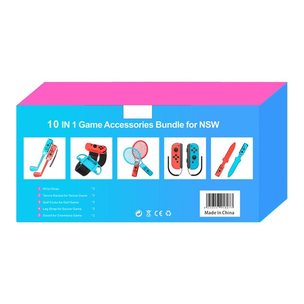 Nintendo Switch Sports 10-in-1 Family Accessory Pack - Red and Blue 17
