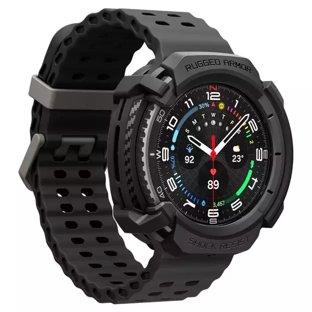 Spigen Rugged Armor Case for Samsung Galaxy Watch 8 Classic 46mm - Matte Black 6