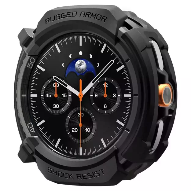 Spigen Rugged Armor Case for Samsung Galaxy Watch 8 Classic 46mm - Matte Black 2