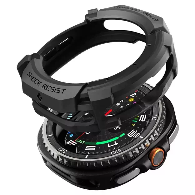 Spigen Rugged Armor Case for Samsung Galaxy Watch 8 Classic 46mm - Matte Black 10