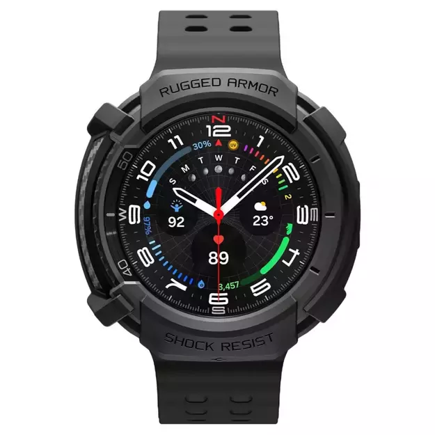 Spigen Rugged Armor Case for Samsung Galaxy Watch 8 Classic 46mm - Matte Black 3