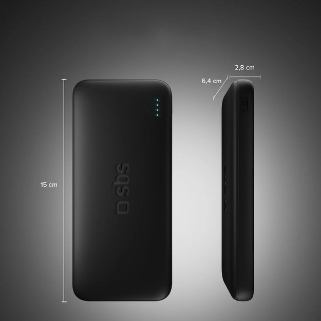 SBS Infinity Power Bank 20000mAh 10W LiFePo₄ USB-A USB-C - Black 7