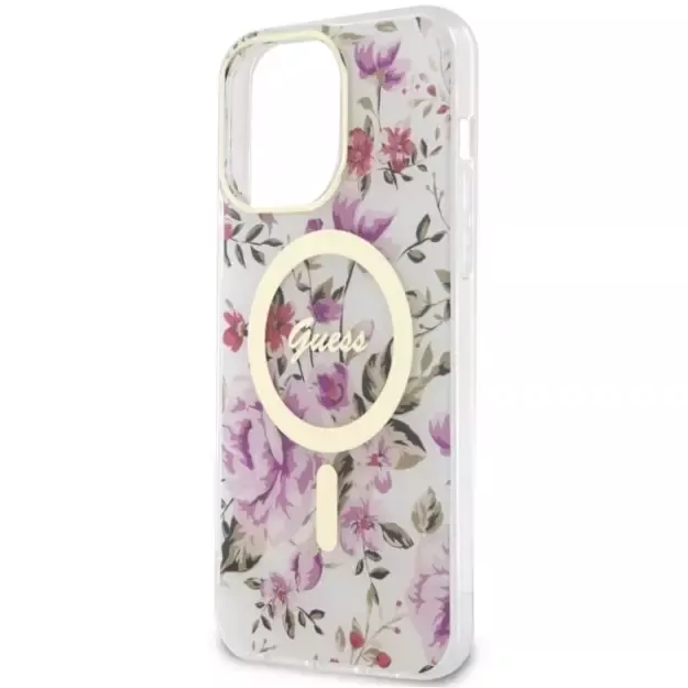 Guess GUHMP14XHCFWST iPhone 14 Pro Max 6.7&quot  transparent hardcase Flower MagSafe 5