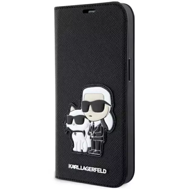 Karl Lagerfeld KLBKP14LSANKCPK iPhone 14 Pro 6.1  bookcase black/black Saffiano Karl & Choupette