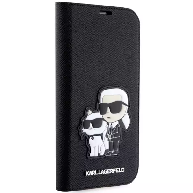 Karl Lagerfeld KLBKP14LSANKCPK iPhone 14 Pro 6.1  bookcase black/black Saffiano Karl & Choupette 4