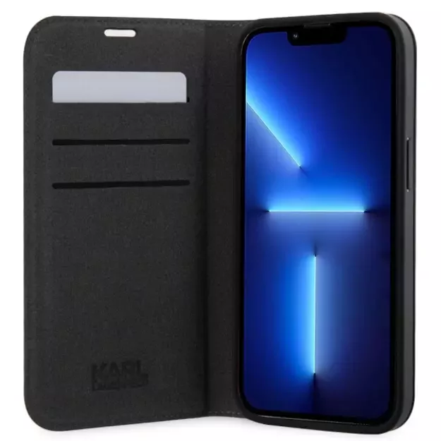 Karl Lagerfeld KLBKP14LSANKCPK iPhone 14 Pro 6.1  bookcase black/black Saffiano Karl & Choupette 3