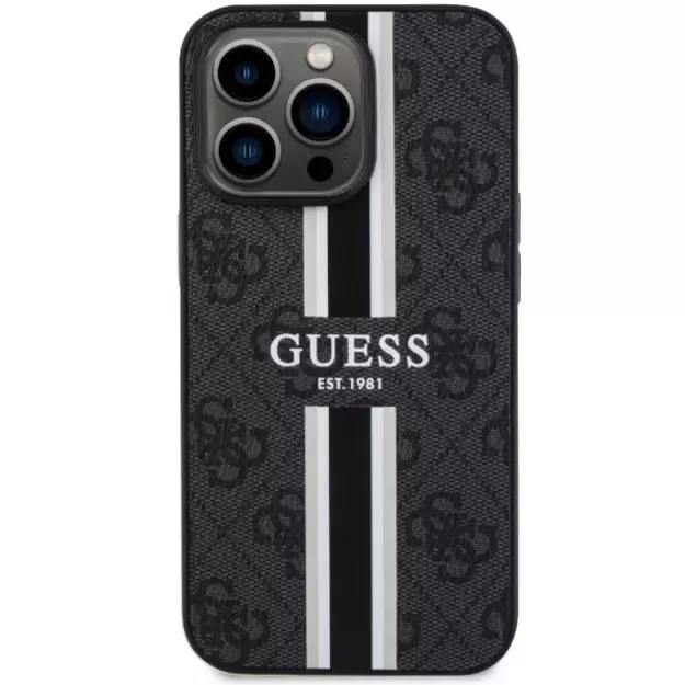 Guess GUHMP13LP4RPSK iPhone 13 Pro / 13 6.1  black/black hardcase 4G Printed Stripes MagSafe 9